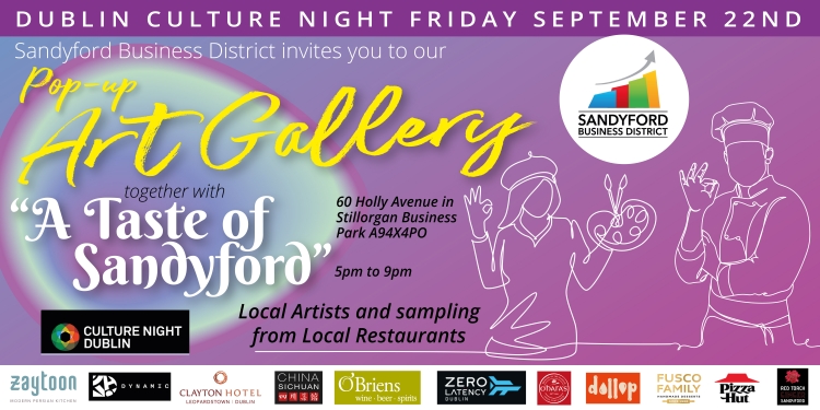 Sandyford Business District: Culture Night 2023 - Art Exhibition and Taste of Sandyford 