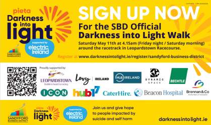  Darkness into Light -  May 11th Sign up today!