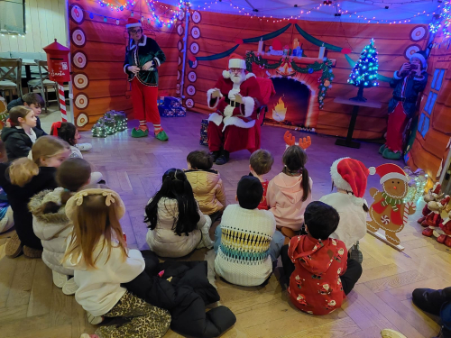 Santa's and his elves visit the district