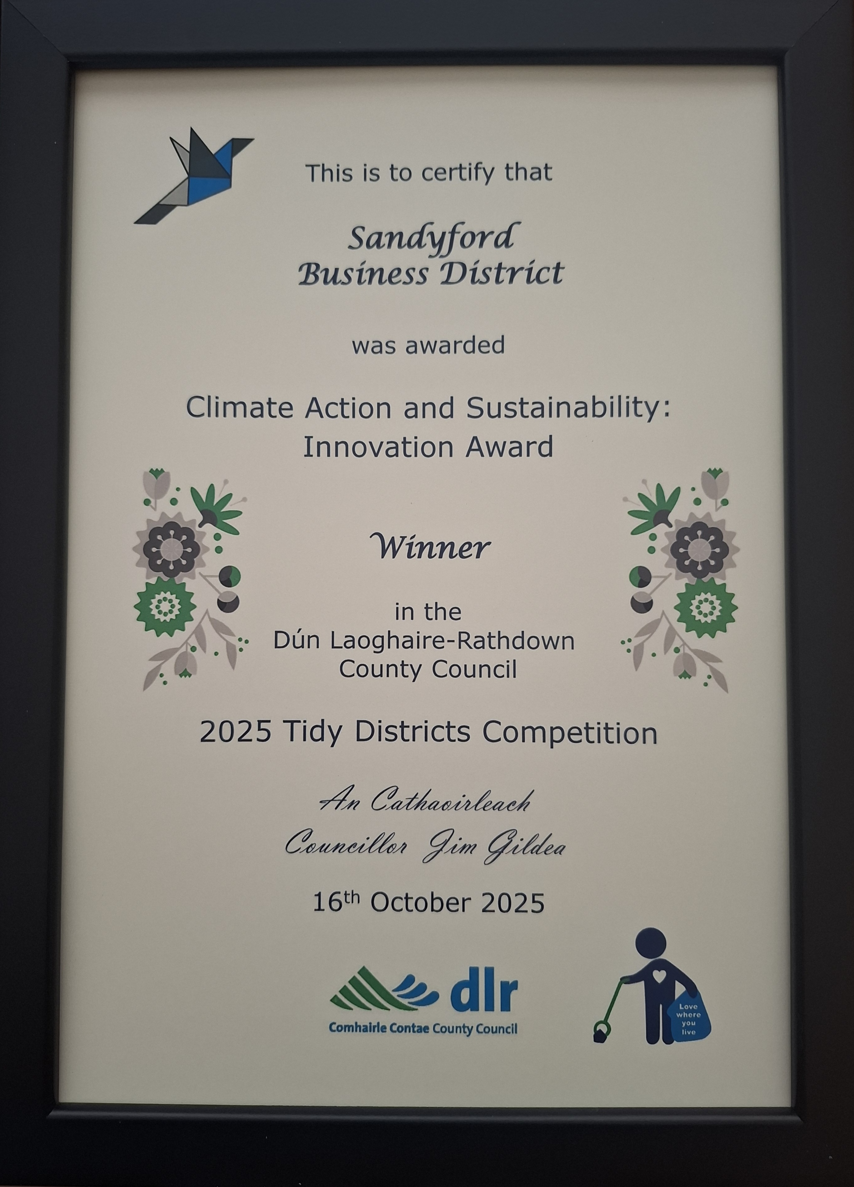 SBD wins Climate & Sustainability Award at DLR Tidy Districts Awards gallery image