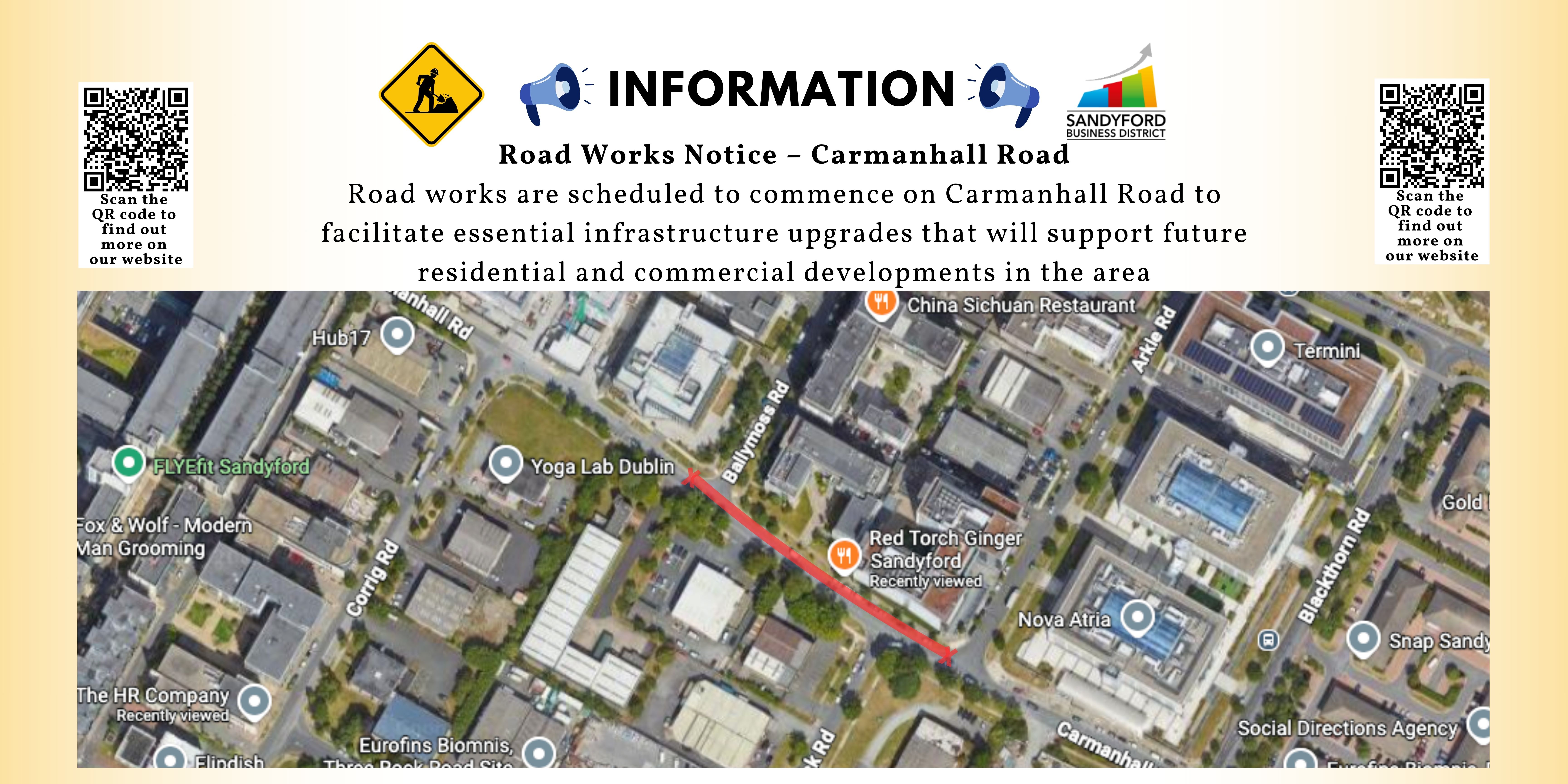 Road Works Notice – Carmanhall Road